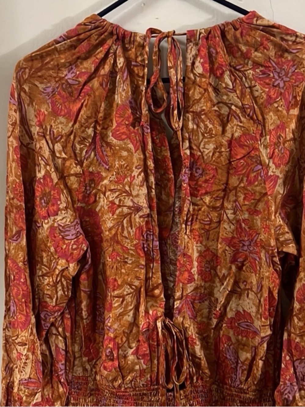 Free People ‘Dance Till Dawn’ Romper Size Small - Orange Floral 🧡 🌼 - Picture 8 of 10